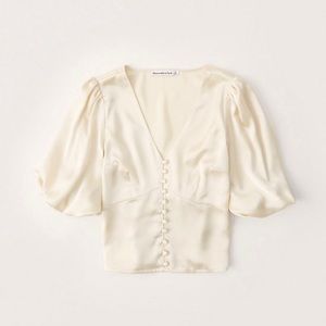 Satin Puff Sleeve Top